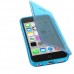 iPhone 5c - TPU Soft Flip Protective Phone Cover Case - Clear Blue